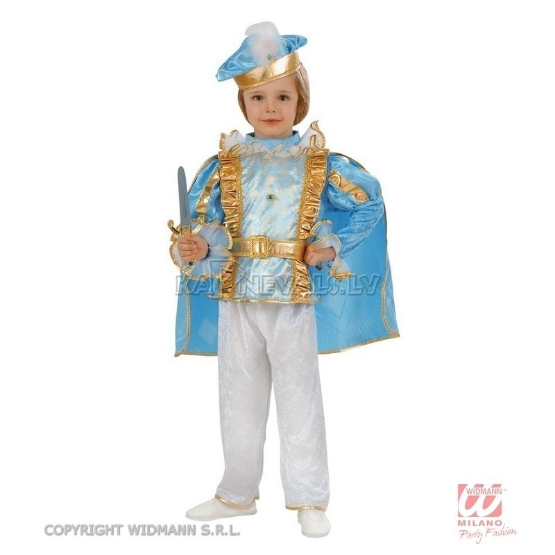 Костюм  "Очаровательный принц", 104 см. Блуза, брюки, пояс, накидка и берет