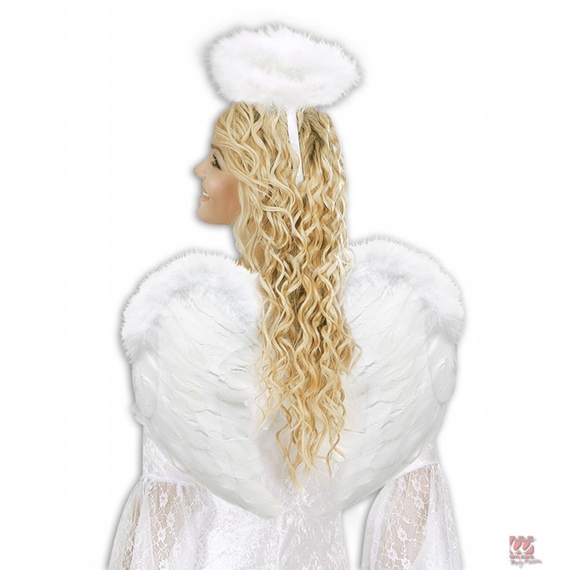 Eņģeļu spārni, balti spalvas, 37 x 50 cm 