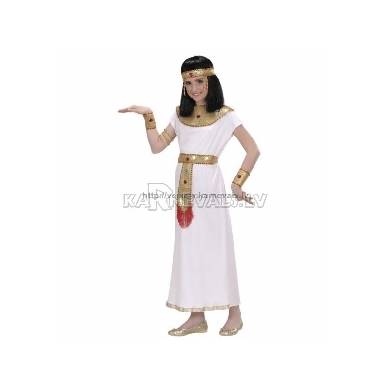 Karnevāla kostīms KLEOPATRA, (128), kleita ar apkakle, roku manšetes un josta