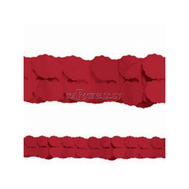 Бумажная декорация на день Валентина, гирлянда красная, 0.17x3.6 м