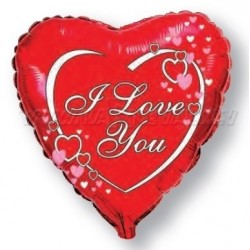Шар из фольги, С Любовью - маленькие сердечки, размер 45cm