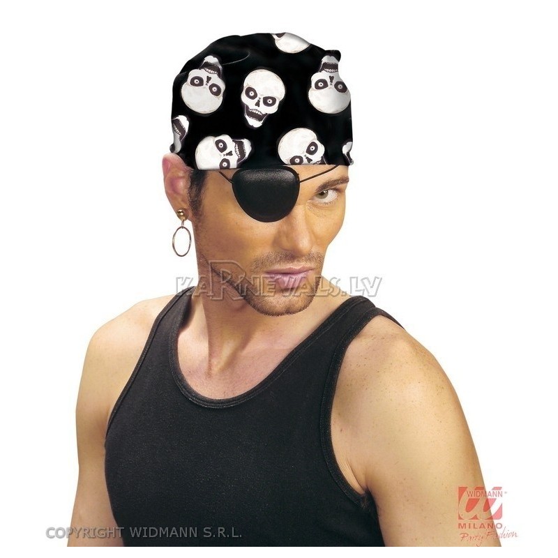 Bandana melna ar galvaskausiem