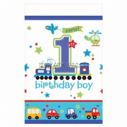 Скатерть с рисунком. 1 - й день рождения 137 см х 259 см.