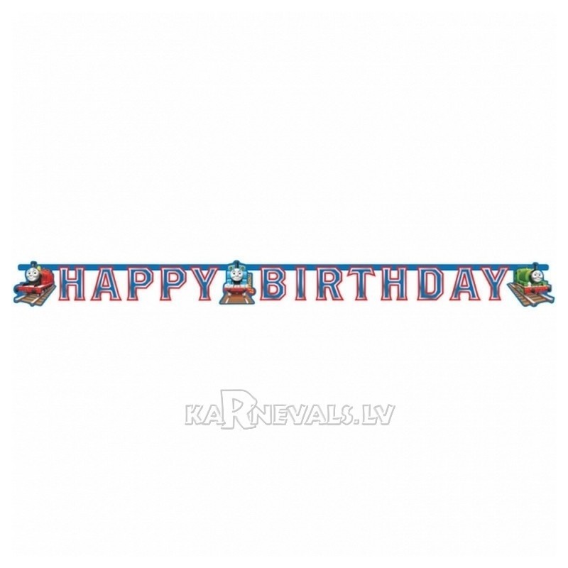 Гирлянда-буквы День Рождения - Томас и Друзья, 180см х 15см.