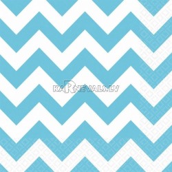 ZIGZAG Papīra salvetes, Karību jūras zila  krāsa, izmērs - 33х33cm 20.gab.