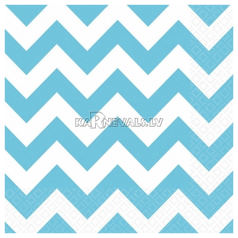 ZIGZAG Papīra salvetes, Karību jūras zila  krāsa, izmērs - 33х33cm 20.gab.