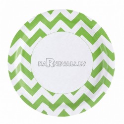 ZIGZAG Papīra šķivji, Kivi krāsa, 33 cm, 8.gab.﻿