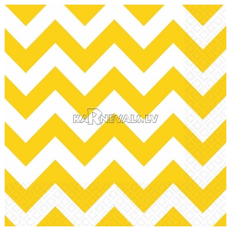 ZIGZAG Papīra salvetes, Dzeltena saule krāsa, izmērs - 33х33cm 20.gab.