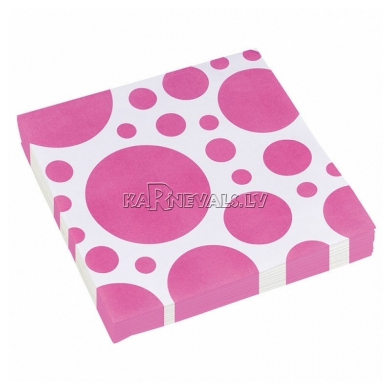 PUNKTI  Papīra salvetes, Koši rozā krāsa, izmērs - 33х33cm 20.gab.
