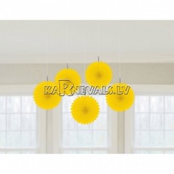 Бумажные цветы, жёлтые, 15.5см, комплект 5 шт.