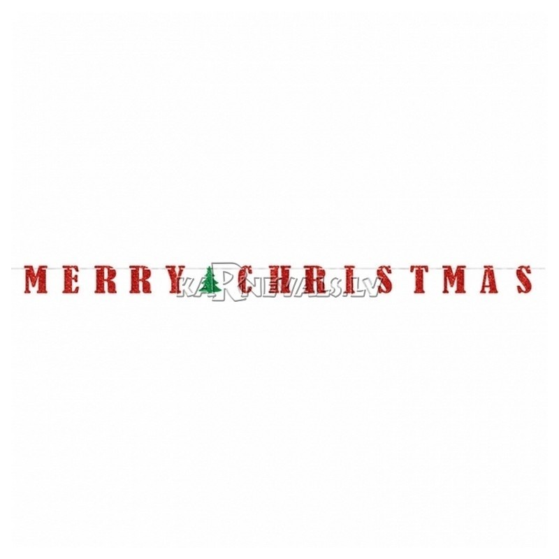 Гирлянда-буквы Merry Christmas, бумажная декорация для Рождества,  длина 365см