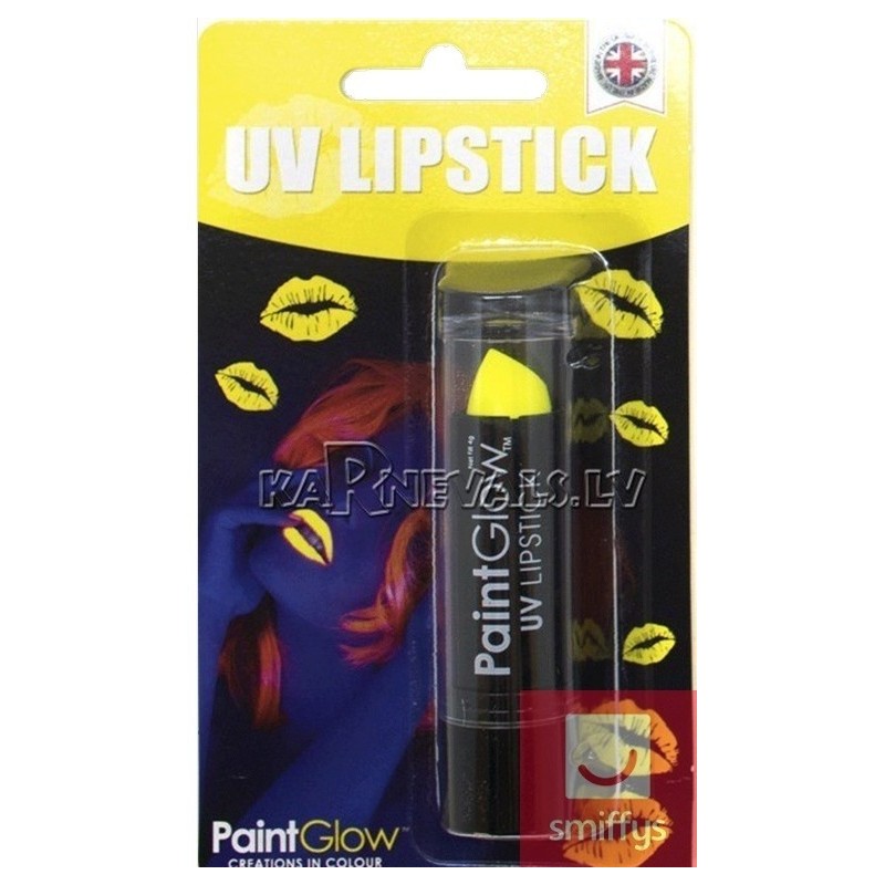 Dzeltenā ultravioleta lūpu krāsa, 4gr, blistera iepakojumā