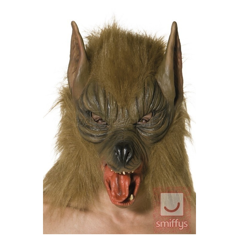 Vilka maska ar spalvu, brūna, gumijas