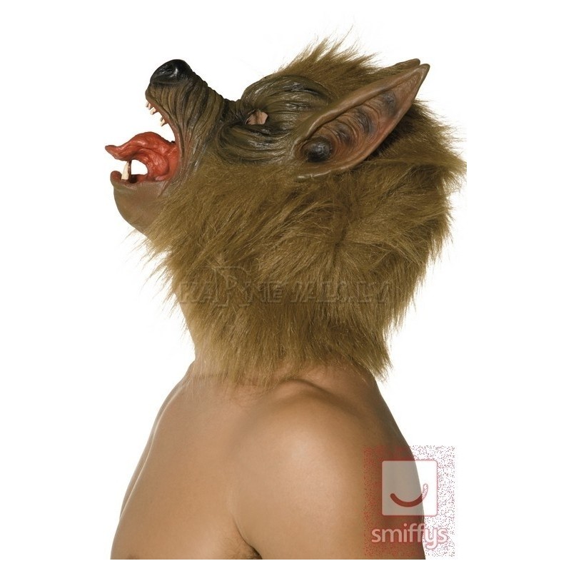 Vilka maska ar spalvu, brūna, gumijas