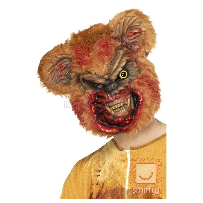 Зомби маска медведя, латекс, коричневая