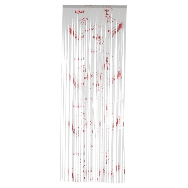 Lietutiņš ar asins pilieniem, balts ar sarkanu, 91 cm x 244 cm