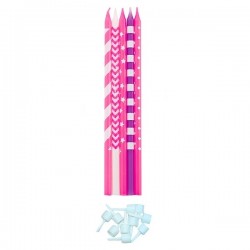 Garās tortes svecītes (15.5cm) (Fuksija) (10gab)