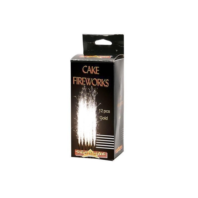 Золотая свечка-фейерверк 10 см 3 шт.