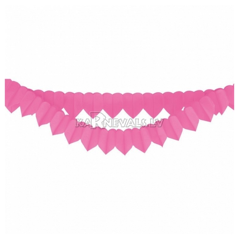 Двойная бумажная гирлянда мз красных сердечек  8 x 200 см