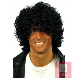 Melnā sprogaina parūka AFRO vai DISKO stilā