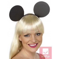 Уши мышки, чёрные, на ободке