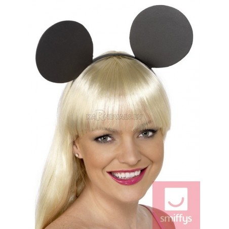 Уши мышки, чёрные, на ободке