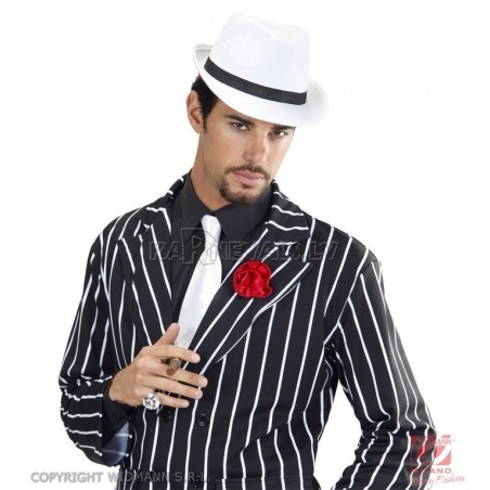 Белая шляпа гангстера с чёрной лентой