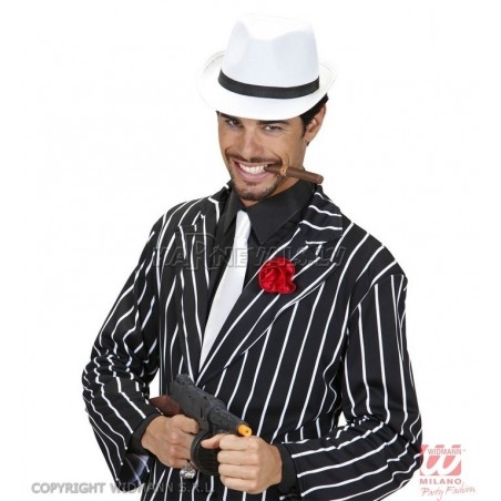 Белая шляпа гангстера с чёрной лентой