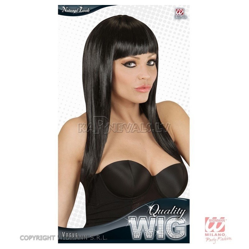 VOGUE Женский парик длинные черные  волосы