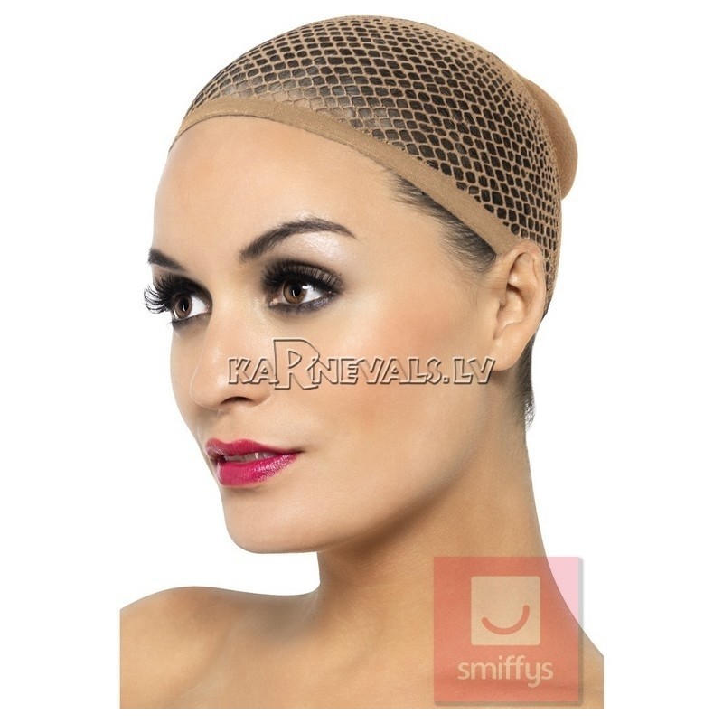Tīkliņveida cepurīte matiem zem parūkas, bēša.