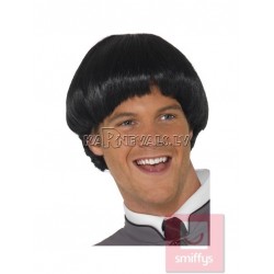 Parūka 60s, katls, melna ar bārkstīm, sintētika