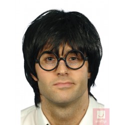 Комплект студента -парик, чёрный, короткий, синтетика и очки, чёрные без стекла