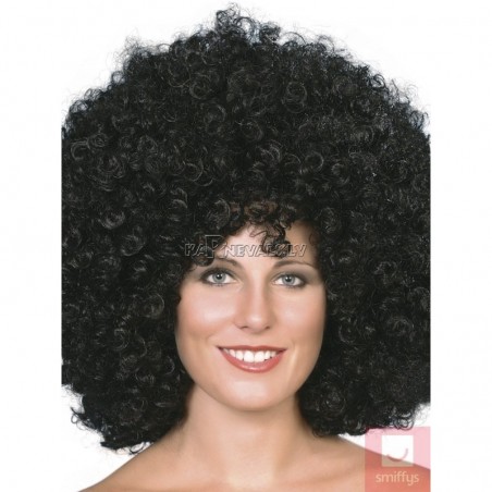 Afro stila parūka, liela apjoma, melna, sintētika