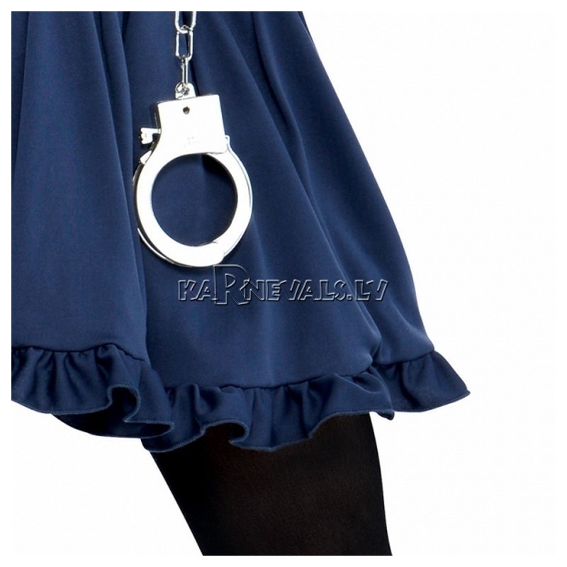 Костюм Полицейского для девочек 158 см, в комплекте платье, пояс, фуражка, перчатки без пальцев, леггинсы и  наручники