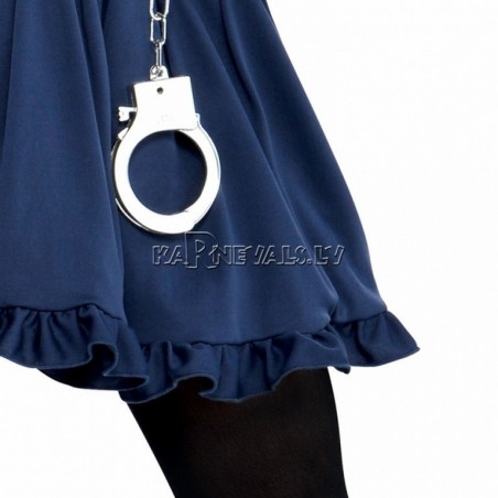 Костюм Полицейского для девочек 158 см, в комплекте платье, пояс, фуражка, перчатки без пальцев, леггинсы и  наручники