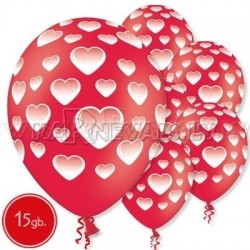 12"/30см, пастель,  латексные шары с рисунком, 1420126, 15 шт.