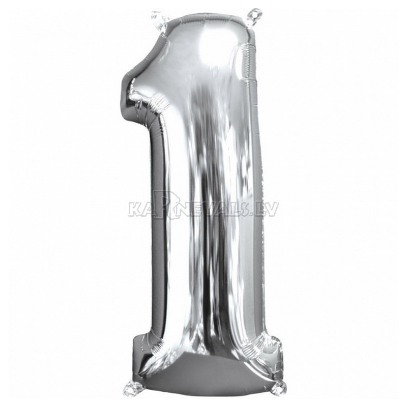45cm x 66cm Skaitlis 5 Folija balons Super figure Sudrabs
