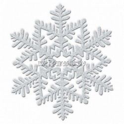 Sniegpārsliņa - piekaramā dekorācija, diam.10cm, ar  spīdumu, 4.gab