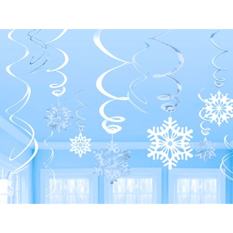 Снежинки на спиралях 6+6  12.7 cm/22.8 cm