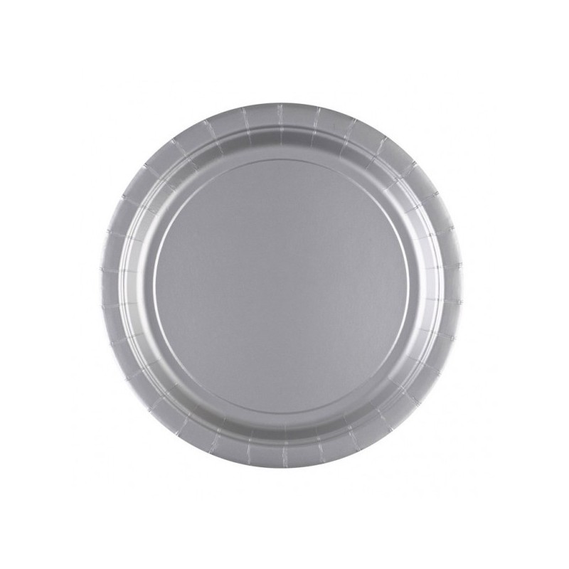 23 cm Šķīvji "SUDRABS" 8.gab.