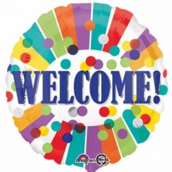 ДОБРО ПОЖАЛОВАТЬ точки полоски шар с гелием 43 см