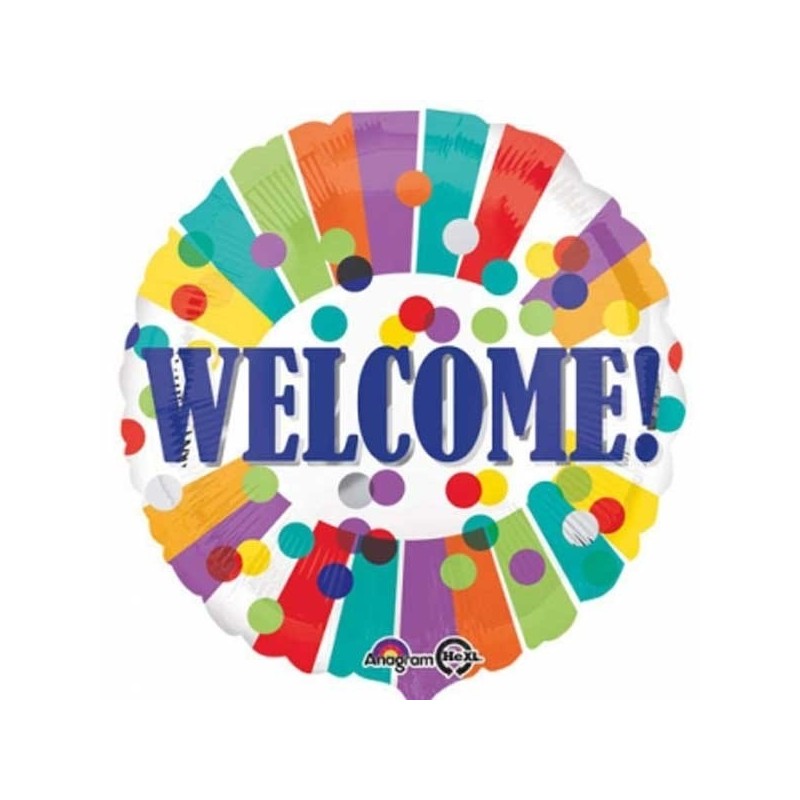 ДОБРО ПОЖАЛОВАТЬ точки полоски шар с гелием 43 см