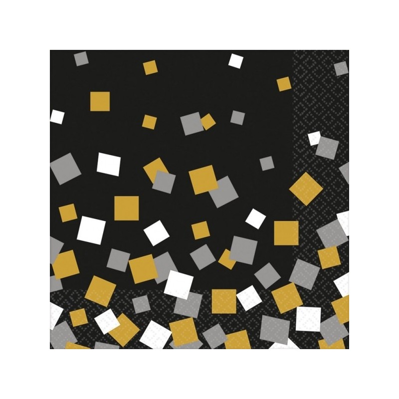  Salvetes zelts konfeti 33 cm 16.gab