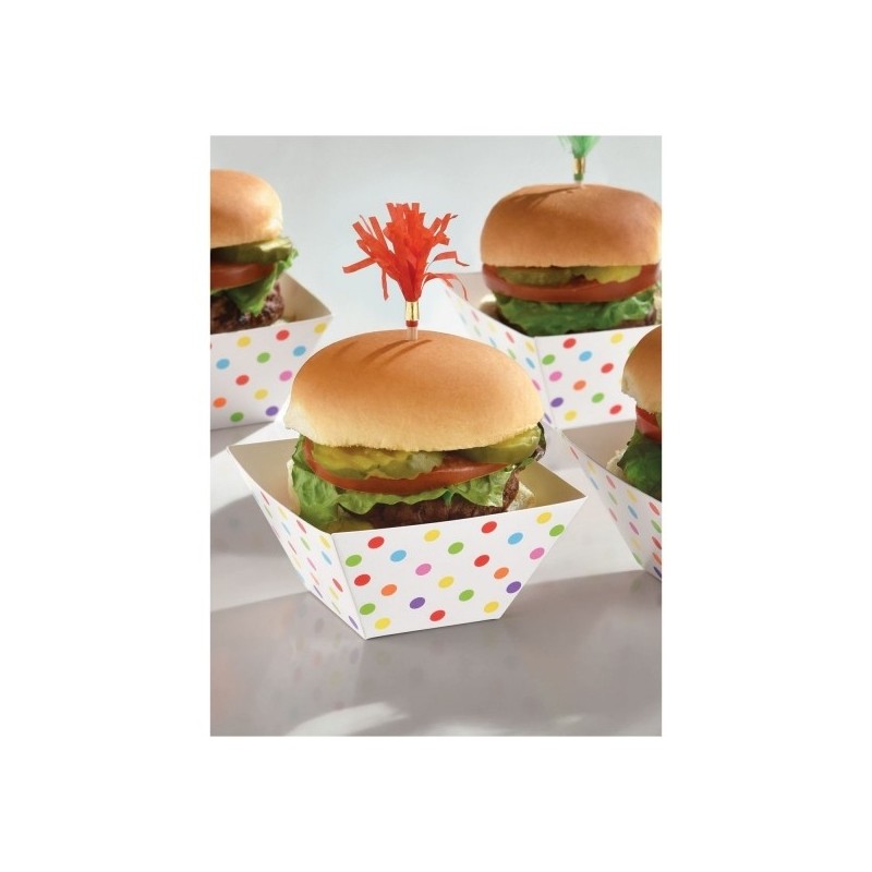 Uzkodu papīra mini-bļoda  varavīksne 8,8 x 8,8 x 4,9cm 24.gab