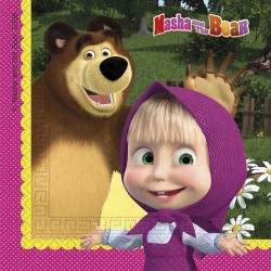 Бумажные салфетки двухслойные 20 шт. MASHA AND THE BEAR
