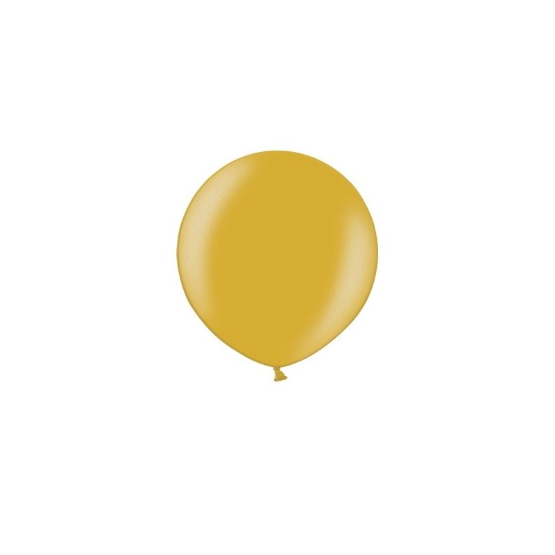 Apaļas formas liels lateksa balons zelta krāsa, 60cm, metālika, 1 gab. 