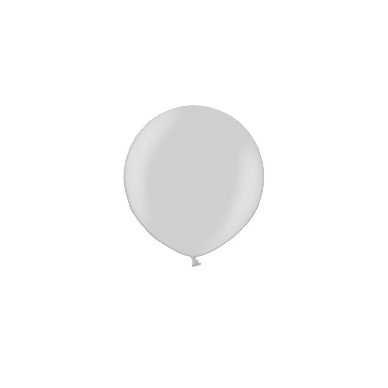 Apaļas formas liels lateksa balons sudraba krāsa, 60cm, metālika, 1 gab. 