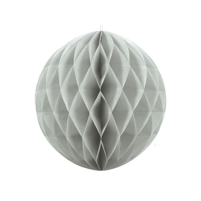 Šūnveida papīra bumba 20 cm pelēks