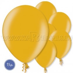 12"/30cm lateksa balons, metalliks, zelta, 15 gab.