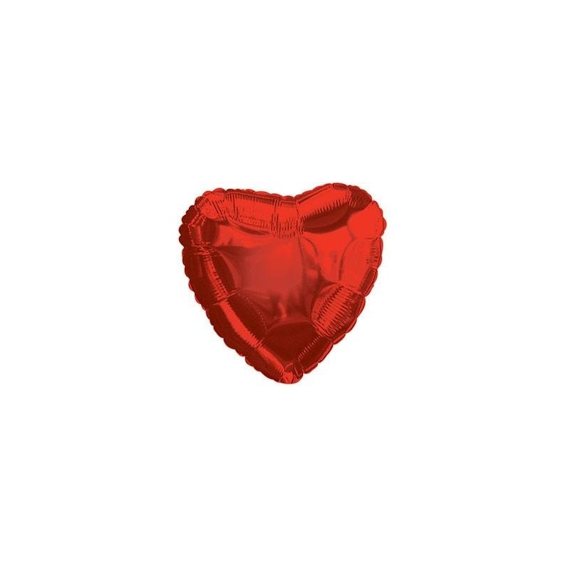 Folijas sirds formas balons sarkans, 43 cm., hēlija apjoms 0.013 kbm